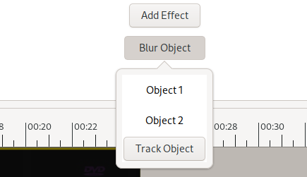 Track Object button is inside Blur Object popover