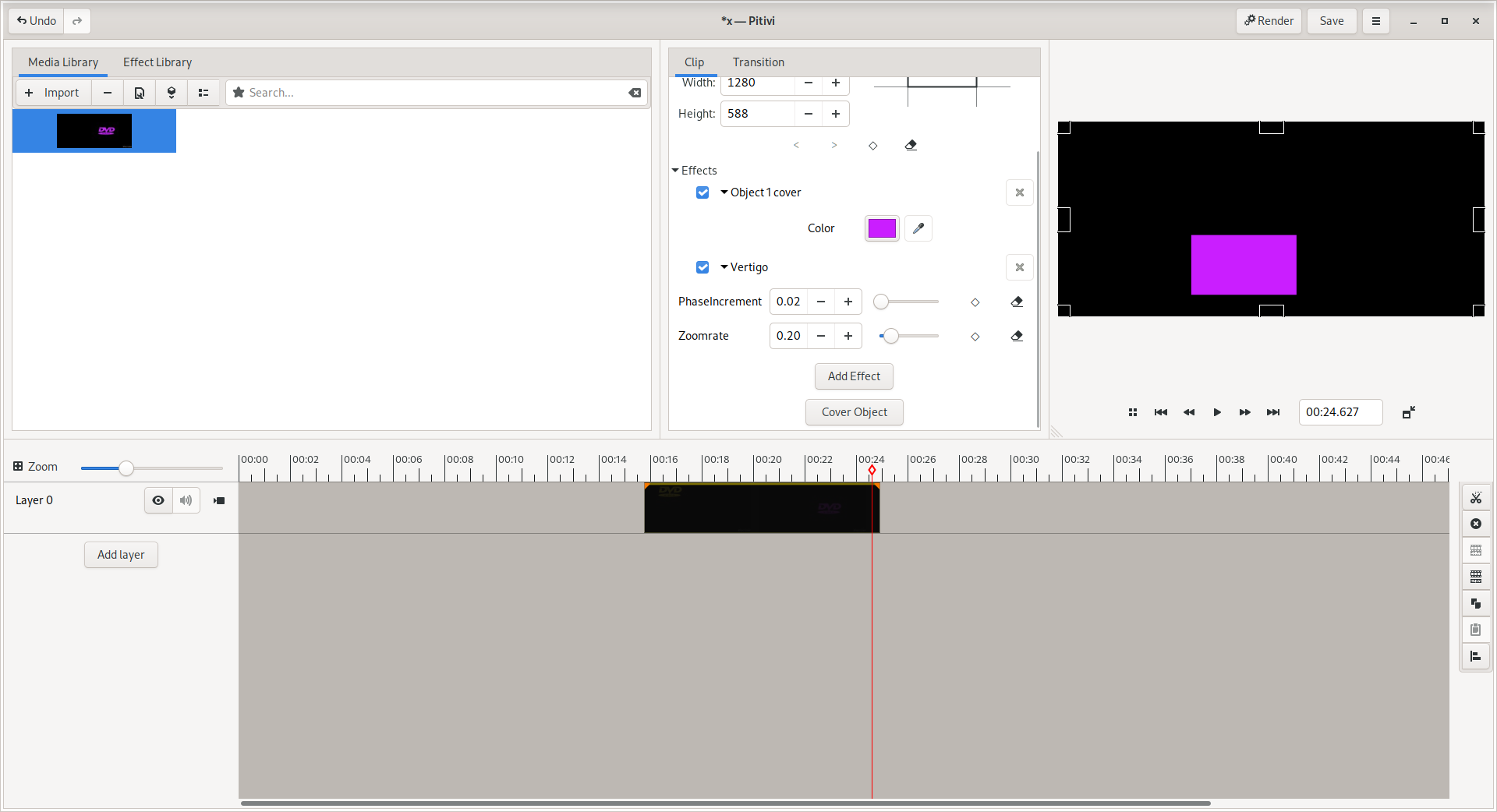 Cover effect on clip