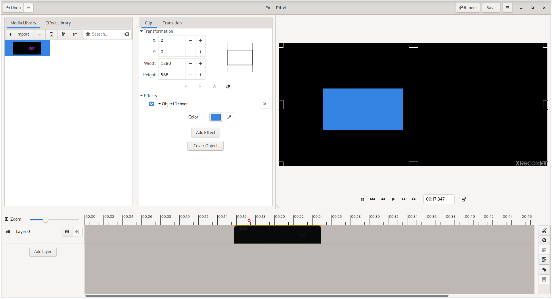Cover Object button to add effects and track objects
