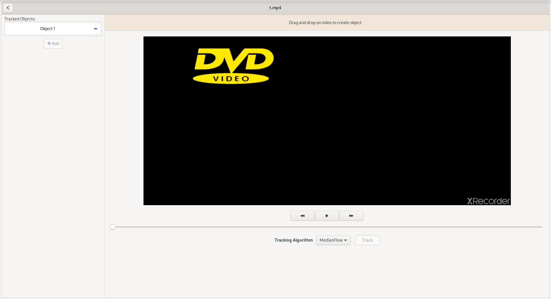 Screenshot of the TrackerPerspective UI